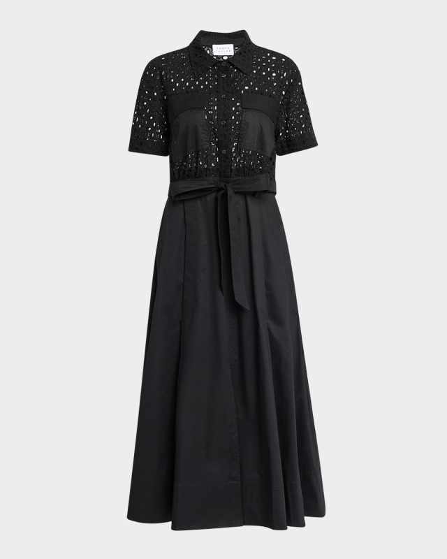 Camille Eyelet Button-Front Shirtdress